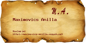 Maximovics Anilla névjegykártya
